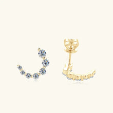 925 Sterling Silver Inlaid Moissanite Stud Earrings Earrings