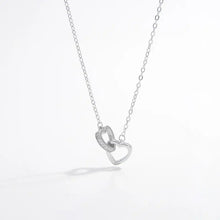925 Sterling Silver Inlaid Zircon Heart Necklace Necklaces
