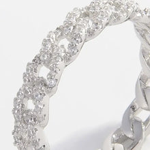 925 Sterling Silver Inlaid Zircon Ring Rings