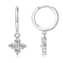925 Sterling Silver Moissanite Hoop Drop Earrings Earrings