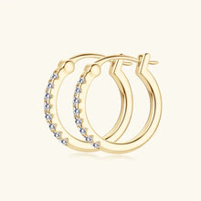 925 Sterling Silver Moissanite Huggie Earrings Earrings