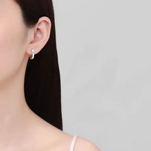 925 Sterling Silver Moissanite Huggie Earrings Earrings