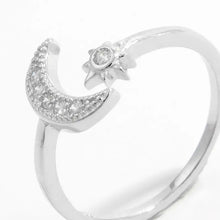 925 Sterling Silver Moon Open Ring Rings