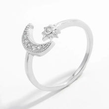 925 Sterling Silver Moon Open Ring Rings