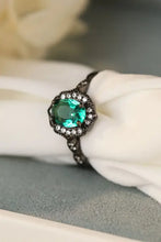 925 Sterling Silver Paraiba Blue Zircon 4-Prong Ring Rings