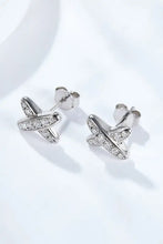 Sterling silver X-shape minimalist moissanite earrings with gems