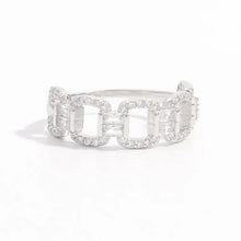 925 Sterling Silver Zircon Cutout Ring Silver Rings