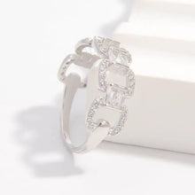 925 Sterling Silver Zircon Cutout Ring Rings