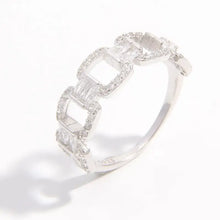 925 Sterling Silver Zircon Cutout Ring Rings