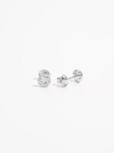 Sterling silver zircon star stud earrings with gems