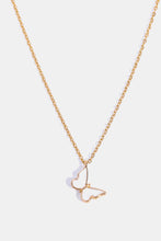 Butterfly Pendant Copper 14K Gold-Plated Necklace White One Size