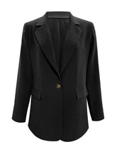 Lapel Collar Long Sleeve Blazer Woman Outerwear