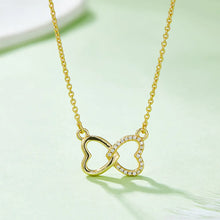 Moissanite 925 Sterling Silver Heart Bow Necklace Gold One Size