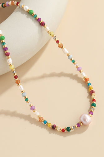 Multicolored Bead Necklace Multicolor One Size