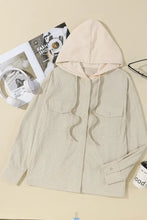Pocketed Hooded Long Sleeve Jacket Cream Woman Outerwear