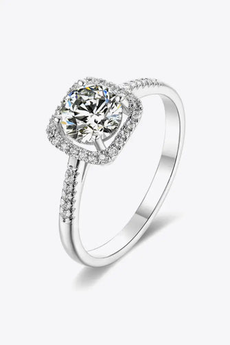 1 Carat Moissanite Zircon Ring Silver Rings