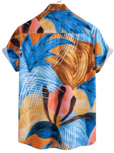 Men's Tropical Print Short Sleeve Button-Up Shirt