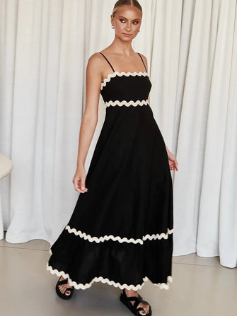 Spaghetti Strap Maxi Dress Black