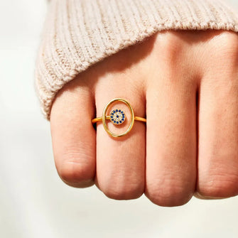 925 Sterling Silver Evil Eye Ring Gold Rings