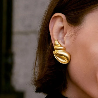 18K Gold-Plated Conch Earrings Gold One Size