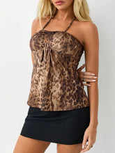 Leopard Halter Neck Cami Tanks & Camis