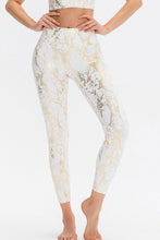 Animal Print Slim Fit Wide Waistband Long Sports Pants White
