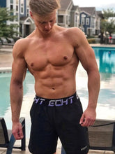 Men's Letter Elastic Waist Active Shorts Black