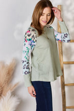 Hailey & Co Full Size Printed Round Neck Blouse Woman Blouses