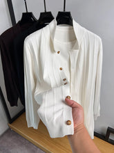 Men's Plus Size Button Down Knit Cardigan White