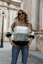 Angel Wings Color Block Round Neck Sweater