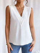 V-Neck Pleated Sleeveless Cami Tank Top
