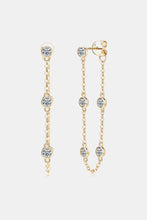 1 Carat Moissanite 925 Sterling Silver Chain Earrings Gold One Size