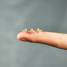 925 Sterling Silver Inlaid Zircon Flower Ring Rings