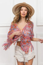 BiBi Open Front Fringed Crop Knit Cardigan Woman Outerwear