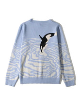 Printed V-Neck Long Sleeve Sweater Sweater Pullovers