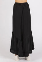 Mittoshop Lace Ruffle Asymmetric Hem Wide Leg Pants