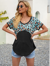 Ivy Lane Leopard Waffle-Knit Short Sleeve Top Woman T Shirts
