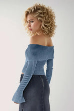 Double Take Ribbed Off-Shoulder Zip Up Long Sleeve Cardigan Woman Outerwear