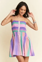 Davi & Dani Multi Color Ombre Printed Bodice Button Up Dress Casual Dresses