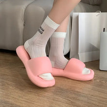 Open Toe Platform Slippers Pink Woman Slippers