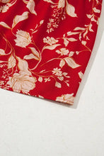 Floral Print Buttoned Front V Neck Tiered Short Sleeve Midi Dress Woman Dress