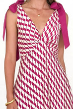 Printed V-Neck Tie Shoulder Midi Cami Dress Casual Dresses