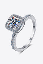 2 Carat Moissanite Square Halo Ring Silver