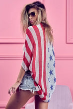 Bibi American Flag Cocoon Knit Cardigan for Women