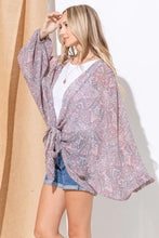 And The Why Sheer Front Tie Knot Oversized Kimono Wrap Cover Up Woman Outerwear