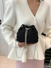 Bubble Texture Bucket Bag Black One Size Shoulder Bags
