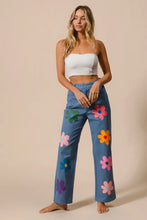 Bibi flower print straight legs pants with colorful floral design