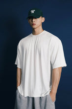 Men's Plus Size Round Neck Half Sleeve T-Shirt White