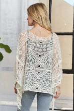 ADORA Boat Neck Crochet Lace Cover Up Woman Outerwear