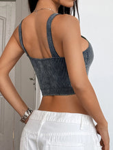 Ribbed Scoop Neck Crop Tank Top Tanks & Camis